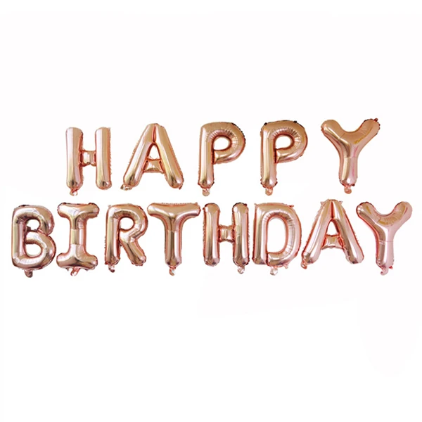 Rose gold Happy Birt 16 дюймов надпись с днем рождения фольга Воздушные шары розовое золото шары в виде алфавита Feliz cumpleanвечерние OS партии аксессуары Принадлежности для детских праздников - Цвет: Rose gold Happy Birt