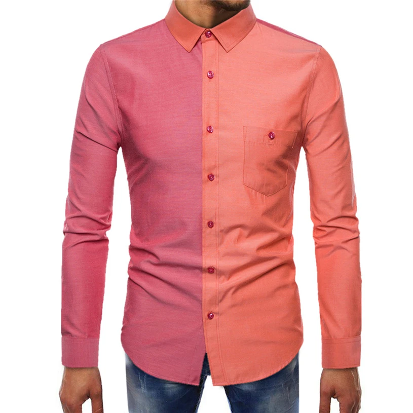 Мужская Базовая Однотонная футболка с длинным рукавом и пуговицами Beefy Muscle stranger