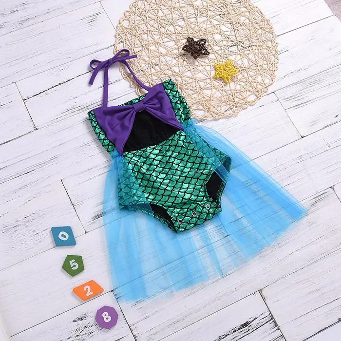 Бикини Русалочки для маленьких девочек милый сетчатый купальник без рукавов