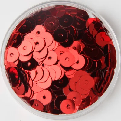 Red IPatches 3 мм 4 мм 5 мм 6 мм Плоская Круглая ПВХ свободная тесьма с пайетками для шитья материал, аксессуары для одежды, блестки для конфетти ремесла - Цвет: Red