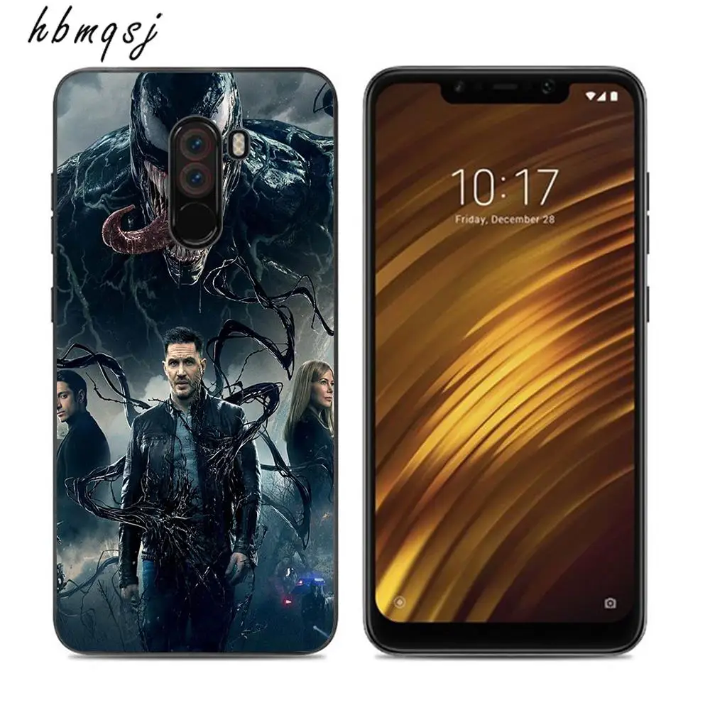 For xiaomi f1 pocophone case silicone soft black cool tiger venom original coque for mobile phone back cover |