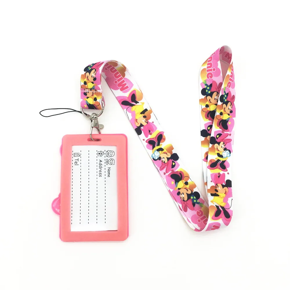 Милые мягкие держатели для карт с рисунком Микки и Минни Маус держатель ремешок