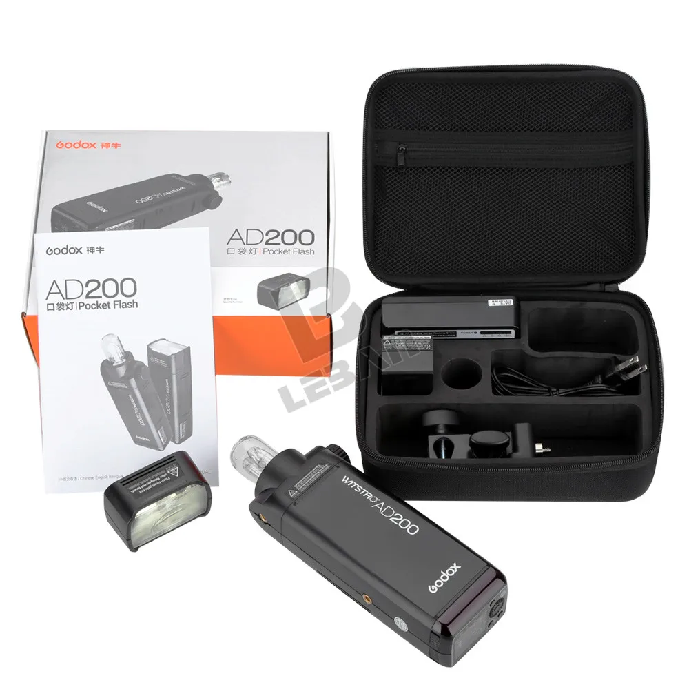 Godox AD200 200Ws GN 60 ttl Высокоскоростная синхронизация стробоскоп Встроенная 2,4G Беспроводная X система с литиевой батареей 2900mAh