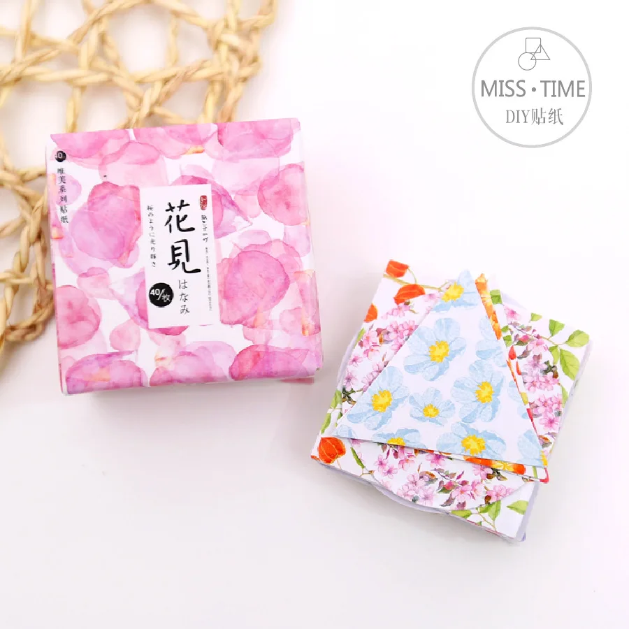 

40pcs Color flowers Floral mini paper sticker DIY birthday diary party decoration label sticker kawaii Cake decoration