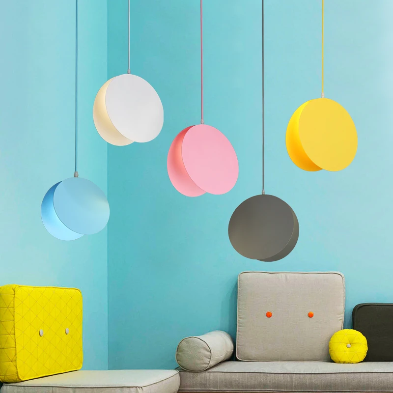 Скандинавский подвесной светильник пост современный ресторан Макарон цвета