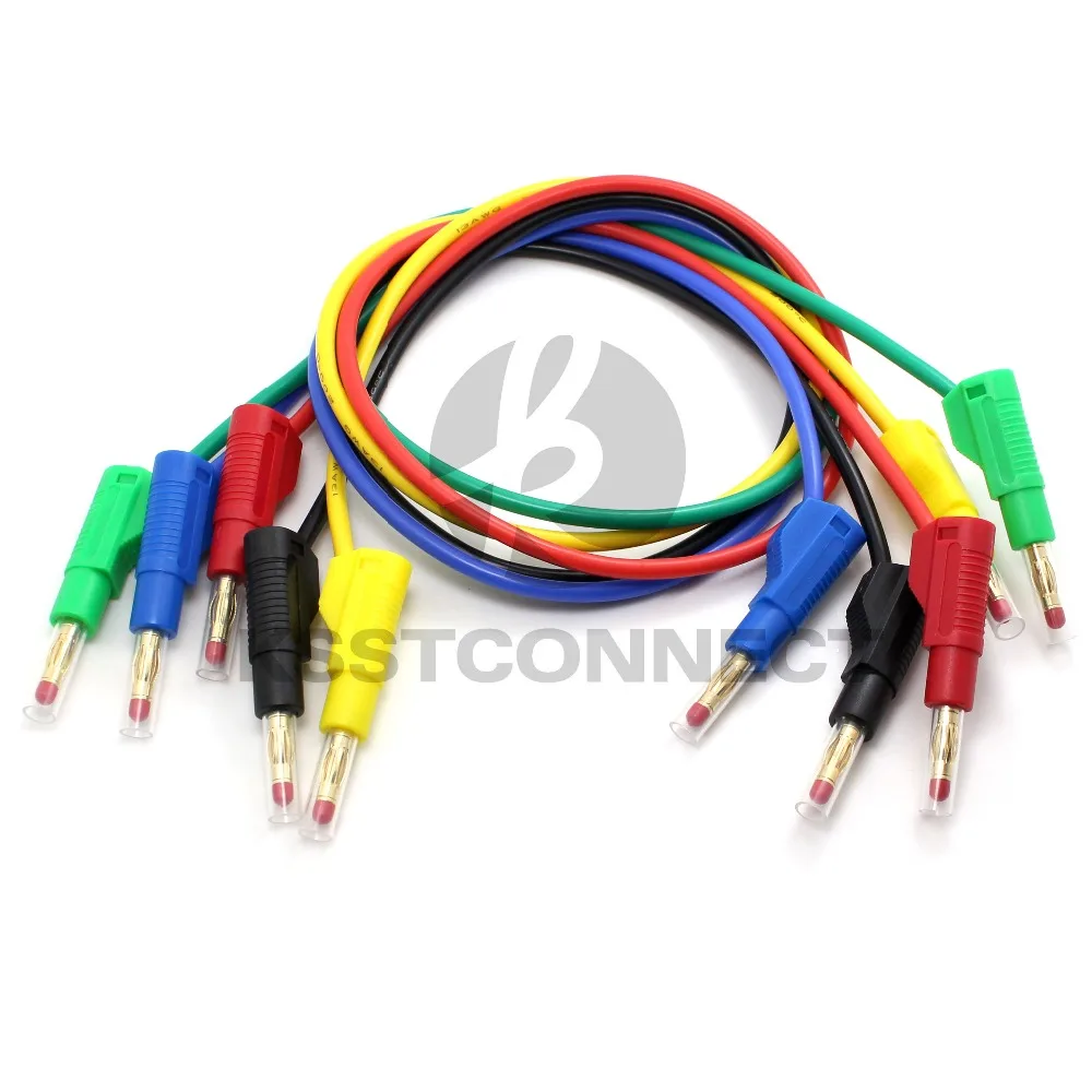 Tl470g Длина = 2.0 метра высокое качество 13awg2. 5seq мм Гибкая силиконовая Тесты приводит 4 мм мужской выдвижной разъем стекируемые приводит