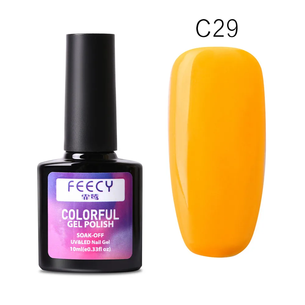 Feecy C29 Художественный Гель-лак для ногтей 10 мл гель УФ светодиодный Гель-лак замачиваемый лак для ногтей основа верхнее покрытие гель-краска DIY Дизайн ногтей маникюр Гель-лак - Цвет: Feecy C29