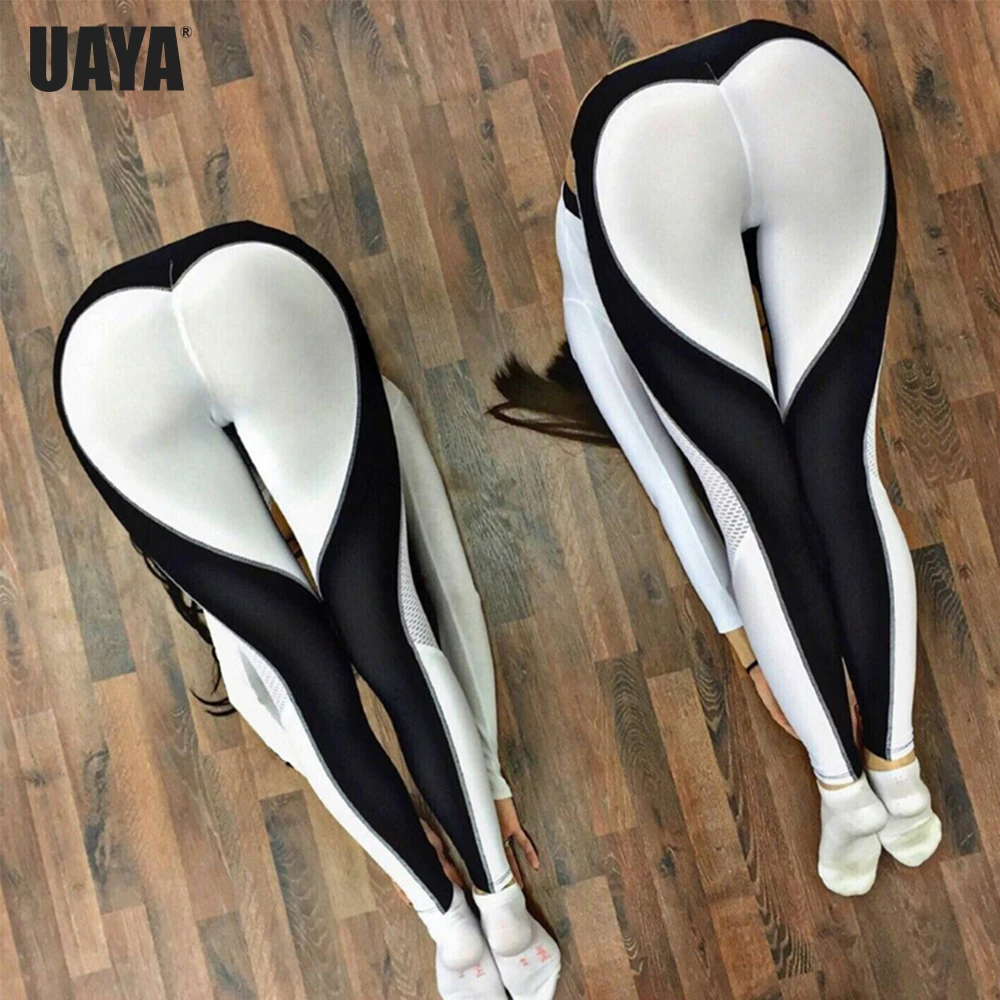 UAYA, женские штаны для йоги, в форме сердца, для занятий спортом, бега, спортивная одежда, эластичные леггинсы для фитнеса, бесшовные, для контроля живота, для спортзала, колготки