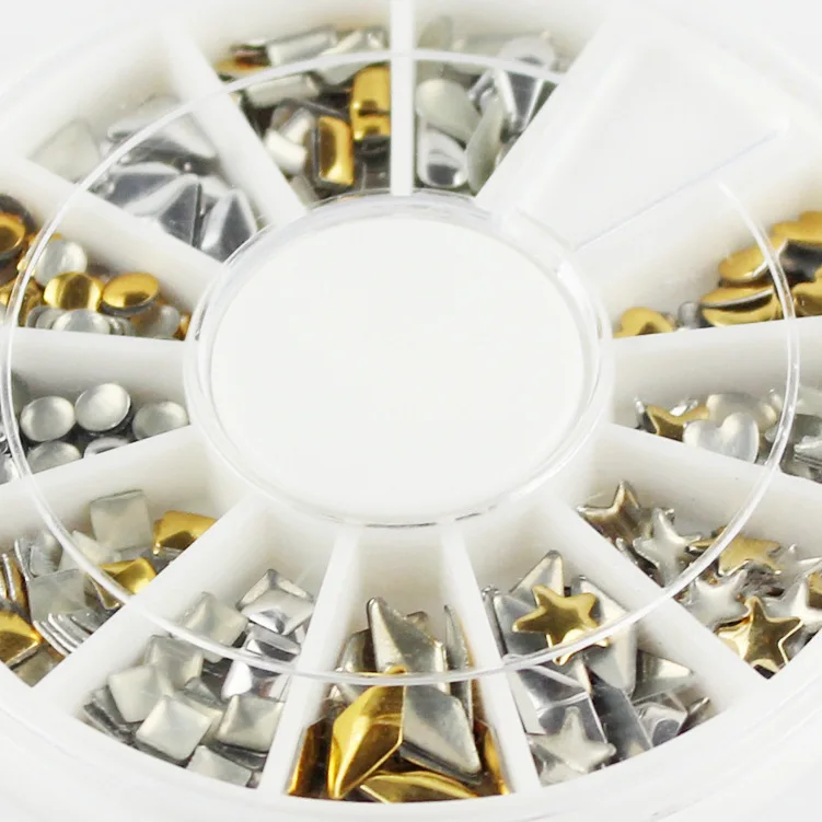 Колеса для ногтей смешанные с металлическим накладным гнездом заклепки