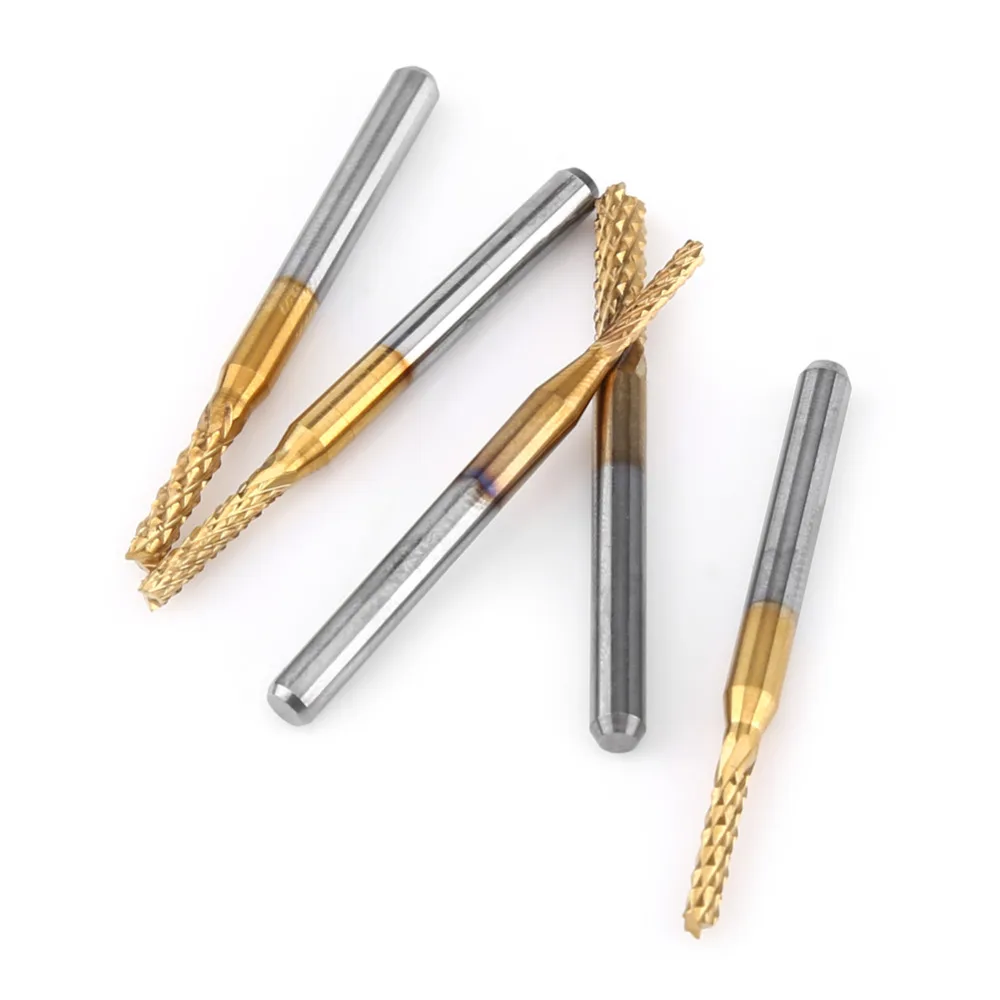 10 шт./компл. концевые фрезы из карбида вольфрама с титановым покрытием режущие