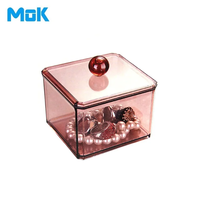 Прозрачный кристалл квадратная крышка Пластиковый Органайзер для макияжа