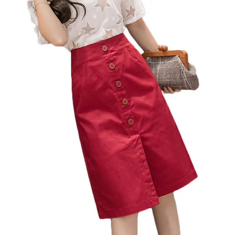 

High Waist Skirt Summer Fashion One Step Skirts Womens Casual High Elastic Waist Split Package Hip Saia A-Line Femme Jupe f526