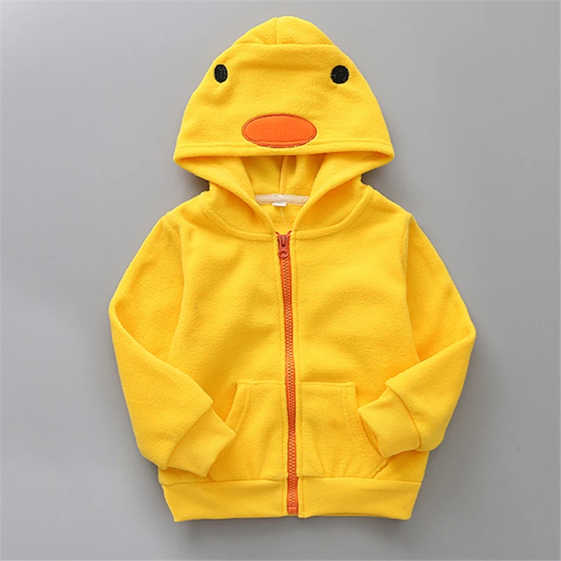 Baby Boys Girls Sweatshirt Cartoon Hoodie clothing Velvet Children Coat Panda duck rabbit dinosaur Animal Kids Jacket | Детская одежда