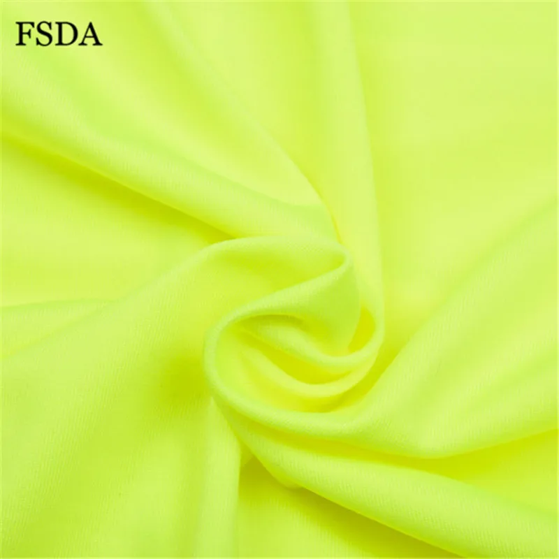 FSDA сексуальное женское платье бодикон с открытой спиной неоновое лето 2019