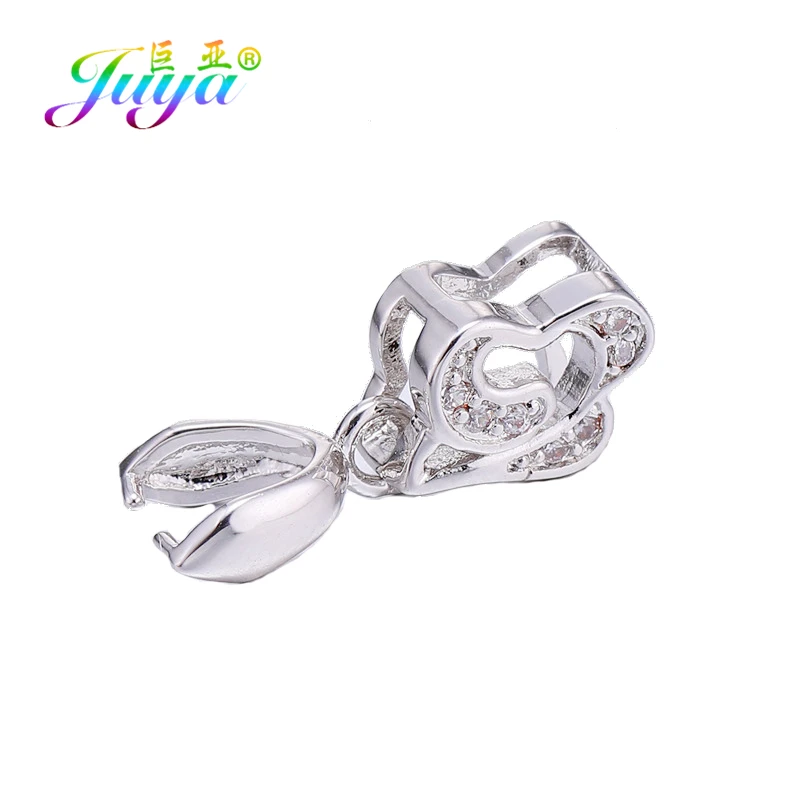 White Gold Juya DIY серьги, основные ювелирные изделия, ручная работа, зажим для байки, бусина с зажимом, колпачки, аксессуары для женщин, кристалл, агат, изготовление ювелирных изделий - Цвет: White Gold