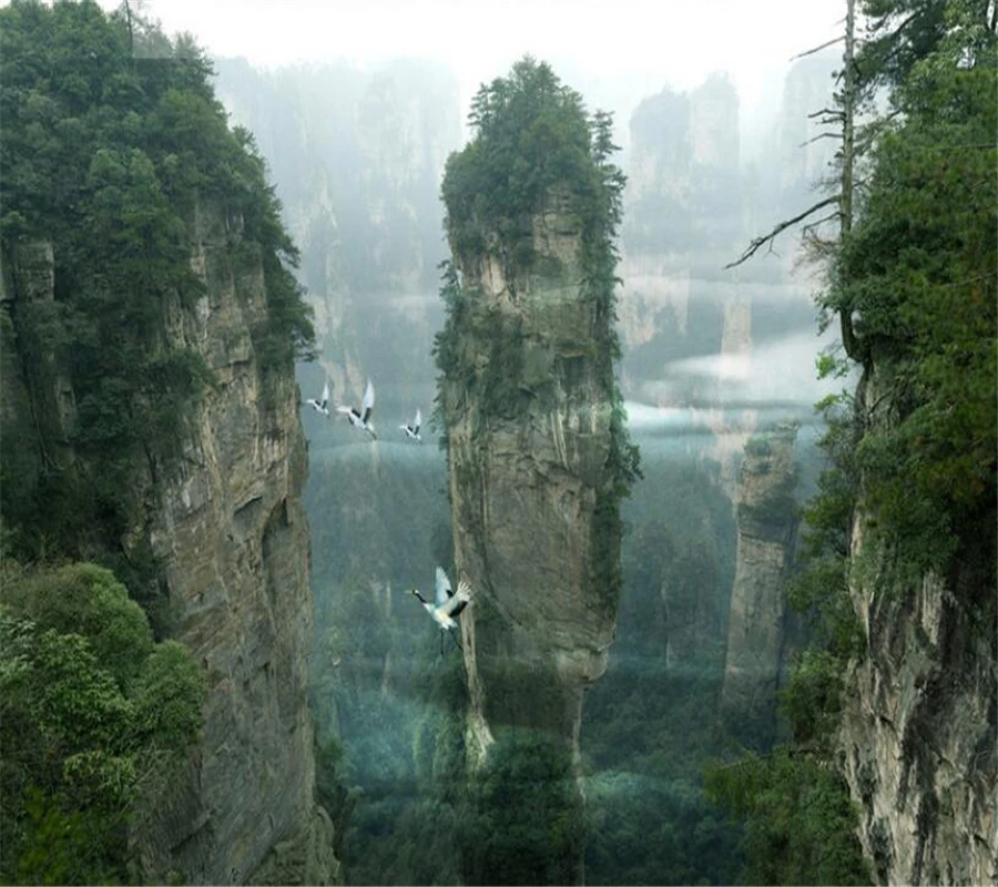 3D напольная плитка Beibehang с изображением скал чудес на заказ для гостиной ванной