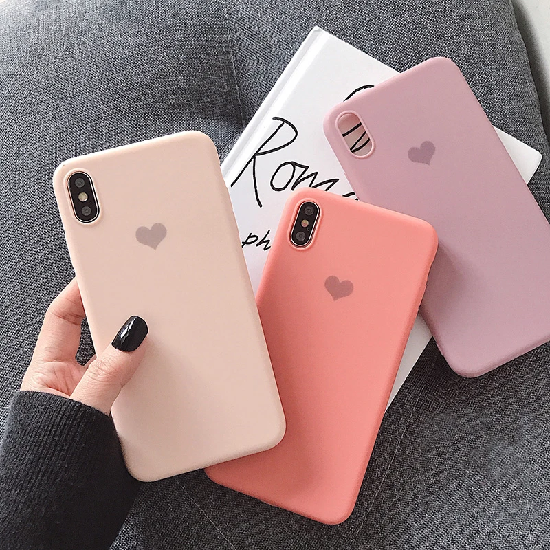 VZD простой сплошной I Love U iphone 11 Pro X 7 Чехол для iphone Xs Max Xr женский анти-осень телефон 6S Tpu мягкий чехол 8 7plus задняя крышка