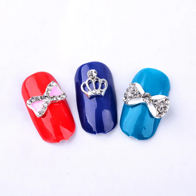 12 шт./лот Красота позолоченные ногтей Кристал из металического сплава Nail Art Декорация сплава 3d ногтей прелести ювелирные блеск сплава для ногтей