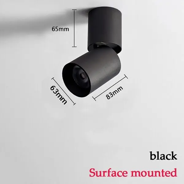 SurfaceMounted-black Светодиодный потолочный светильник поверхностного монтажа с регулируемой яркостью потолочные лампы цилиндр 9 Вт 15 Вт для спальни, гостиной, кабинета, офиса, магазина, студии - Цвет корпуса: SurfaceMounted-black