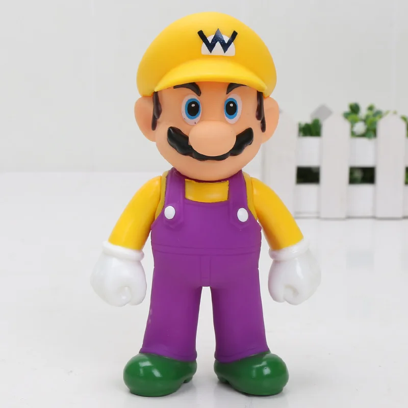 yellow hat mario Дешевые 8~ 15 см Bros Bowser Super Mario Koopa Yoshi Mario ПВХ Фигурки Луиджи Ослик Конг модель куклы игрушки украшение - Цвет: yellow hat mario