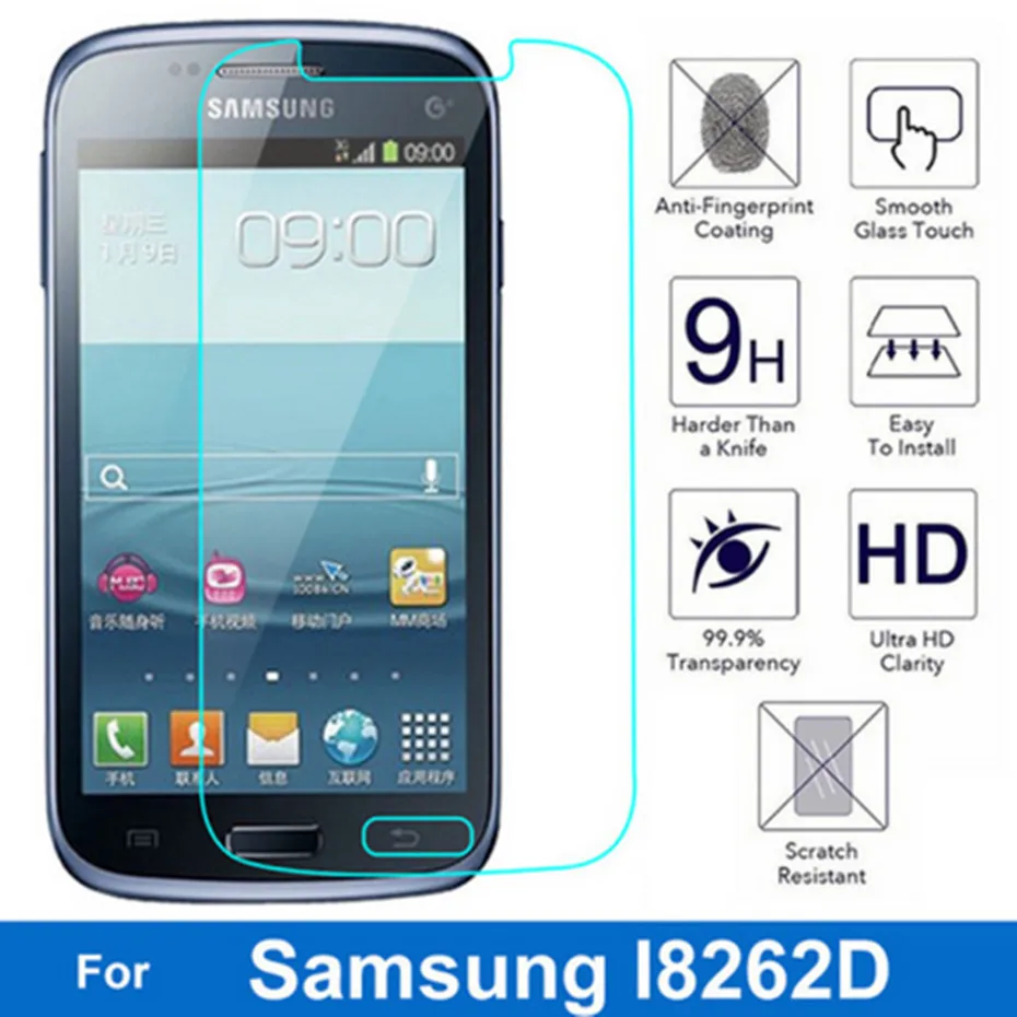 Ультратонкое защитное стекло 9H для Samsung Galaxy Style Duos I8262 Core I8260 I8262D I829 защитная пленка