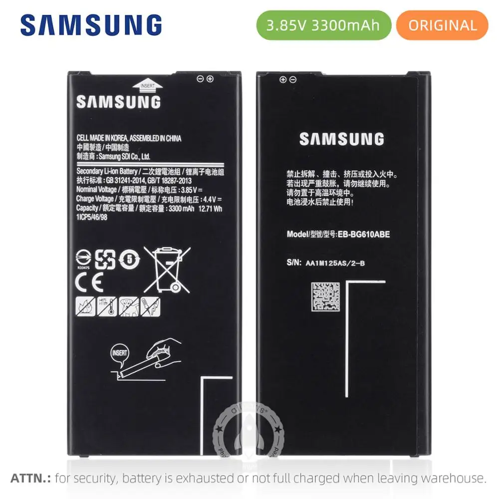 Оригинальная запасная батарея EB-BG610ABE для SAMSUNG GALAXY J7 основная On7 2016 G610 G615 3300mAh