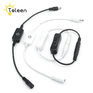 Встроенный переключатель ВКЛ.ВЫКЛ. С гнездовым штекерным кабелем питания 5, 5x2, 1 мм разъем коннектора постоянного тока проводной переключатель 5 в 12 В 24 В для светодиодной ленты видеонаблюдения