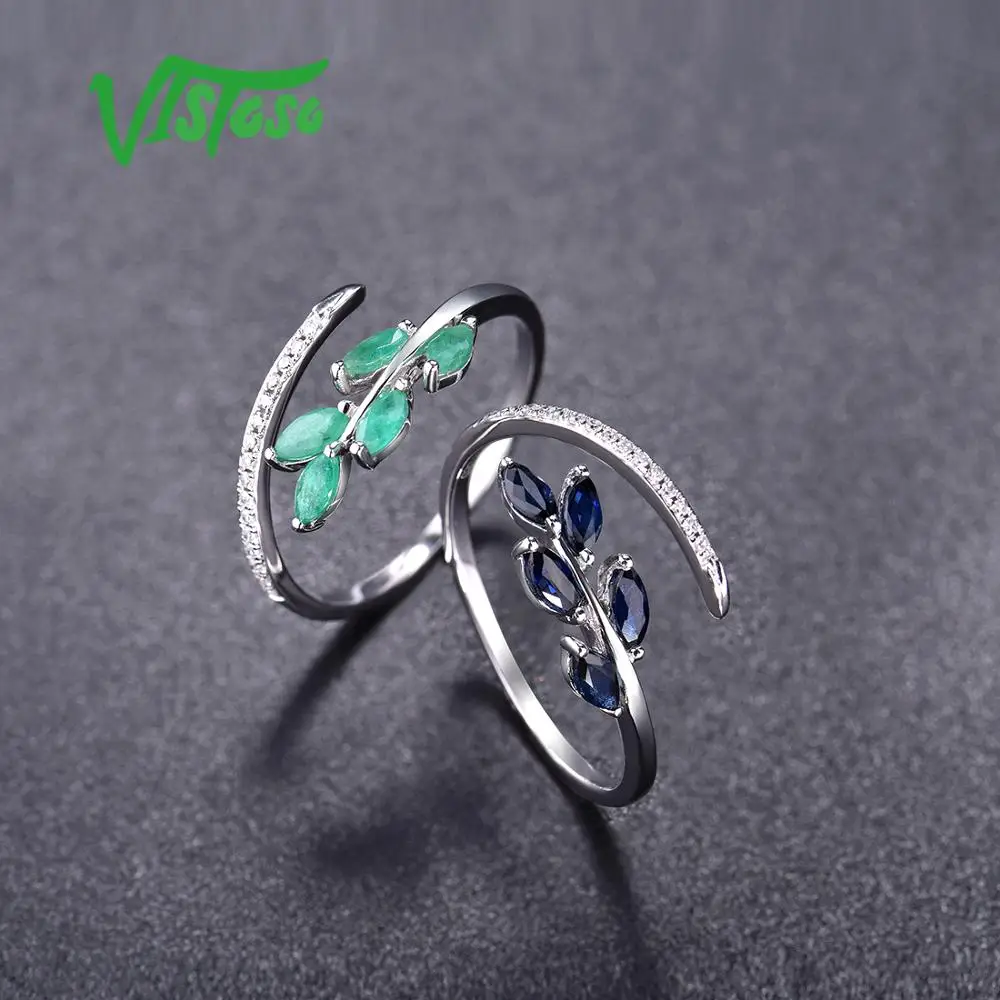VISTOSO 14 K кольца из белого золота для леди подлинный Блестящий Бриллиант Необычные
