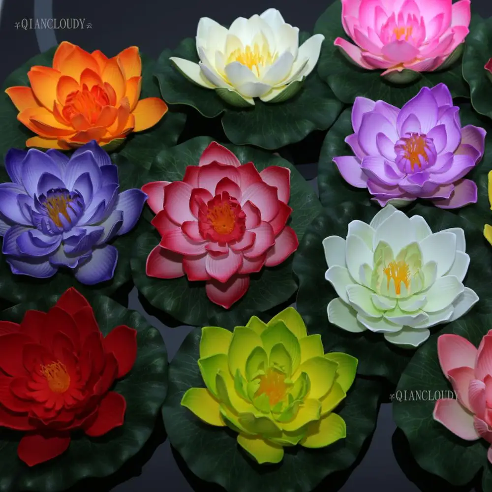 Красные искусственные цветы для пруда 17 см лотоса лилии воды плавающие растения