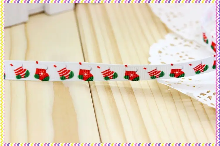 3/8 ''Бесплатная доставка Рождественская печатная корсажная лента головной