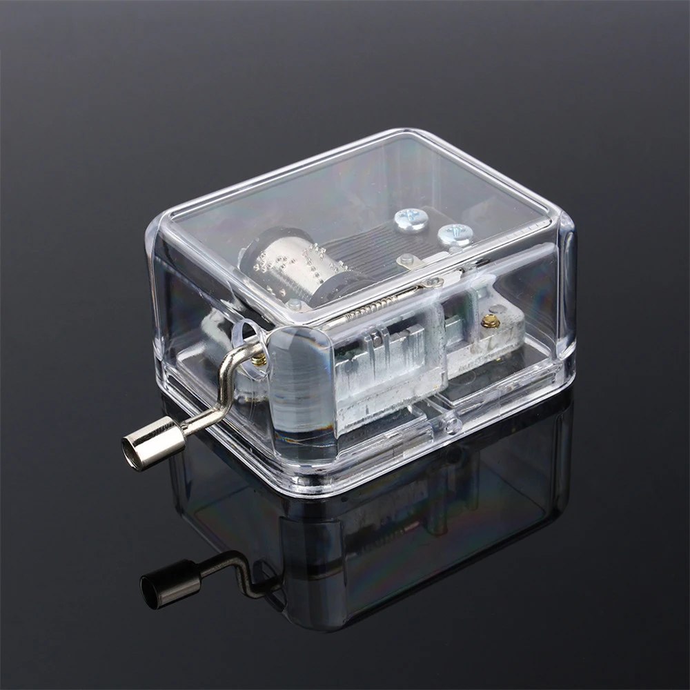 

1Pc Clear Acrylic Windup Movement Music Box Music Movement Set 18 Tones 5 Songs