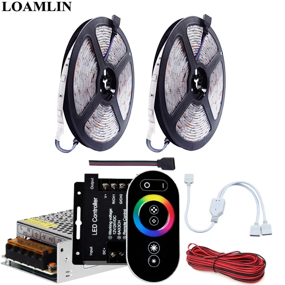 Светодиодная ленсветильник RGB 5050SMD 5 м 10 15 20 30 светодиодов на метр сенсорный пульт