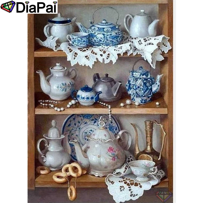 DIAPAI 100% полная квадратная/круглая дрель 5D DIY Алмазная картина &quotчашка чайника&quot