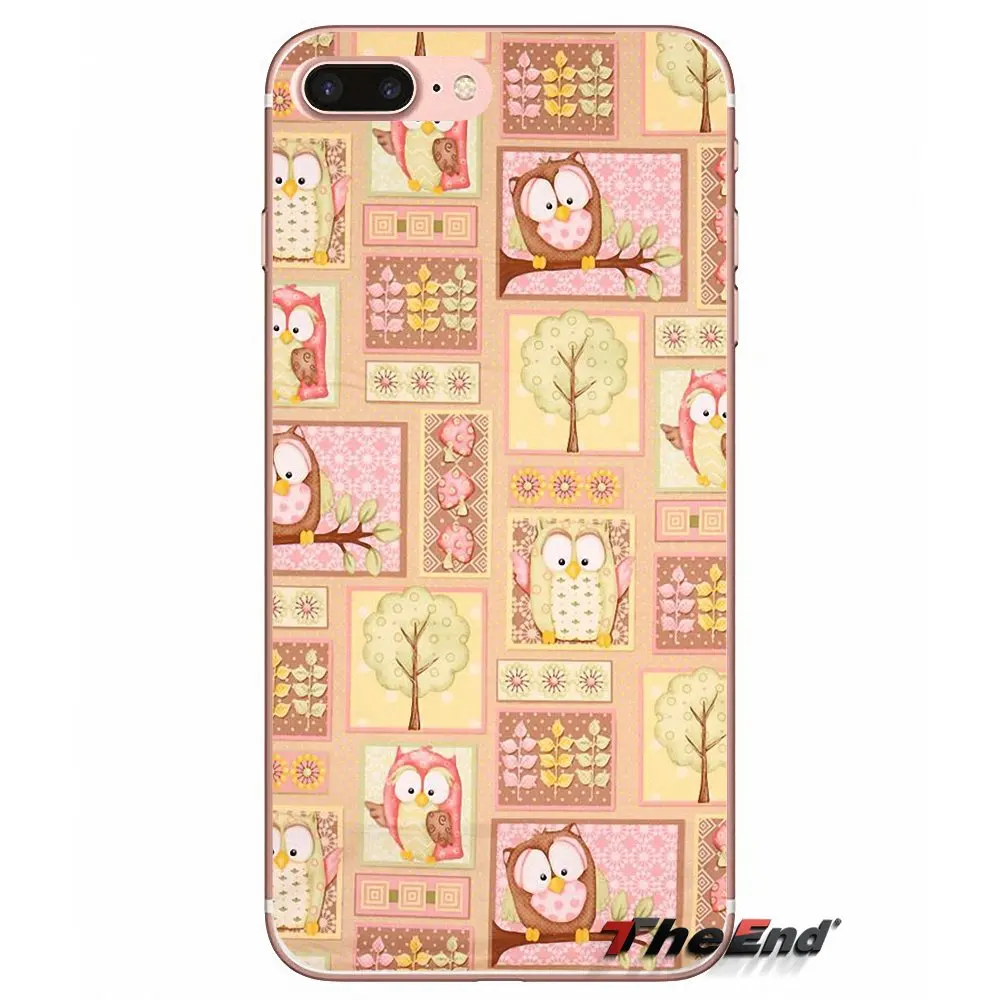 Для iPhone X 4 4S 5 5S 5C SE 6 6S 7 8 Plus Samsung Galaxy J1 J3 J5 J7 A3 A5 2016 2017 Совы коллаж рисунок