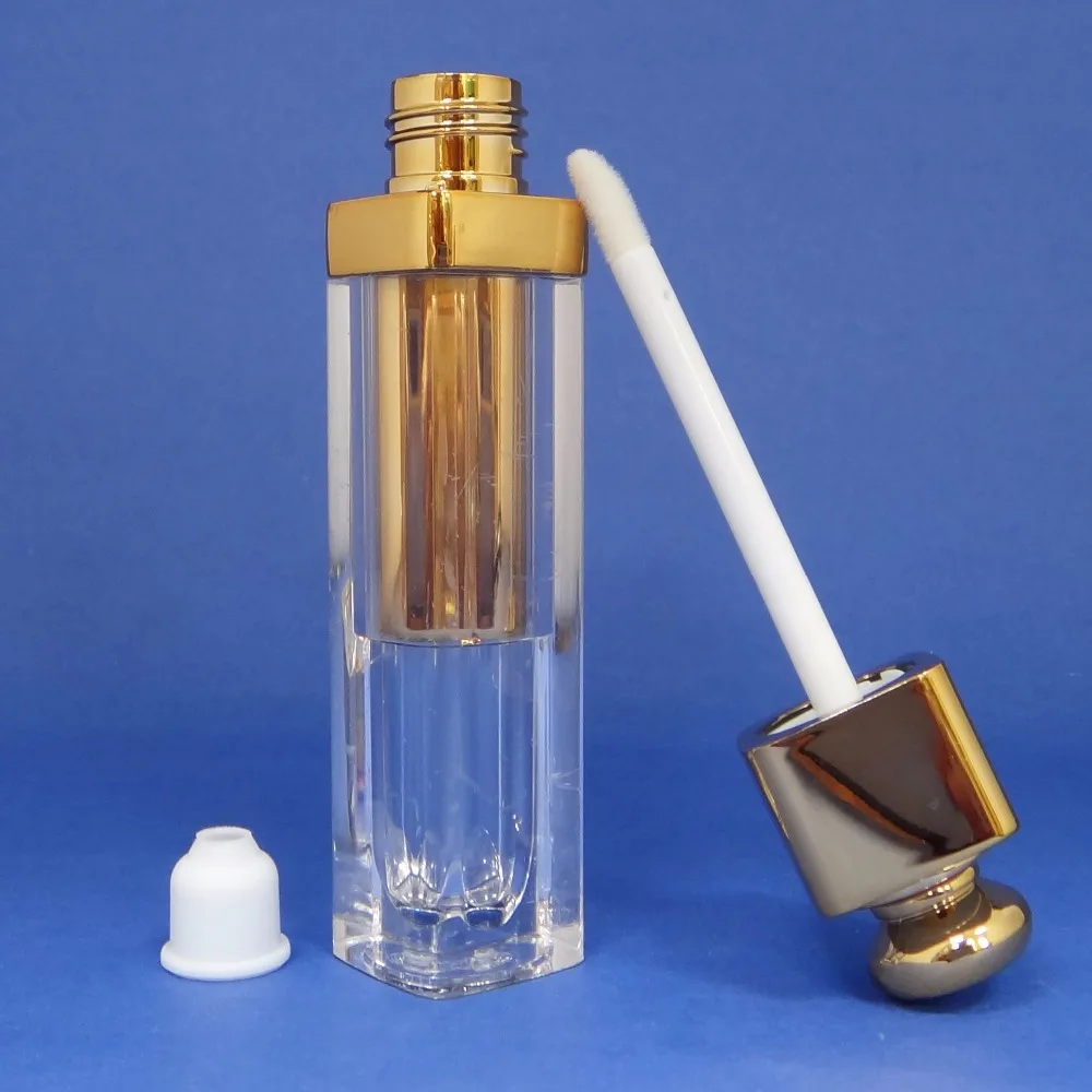 Пустая блестящая золотая Крышка для блеска губ 5 шт. контейнер-тюбик с палочкой и