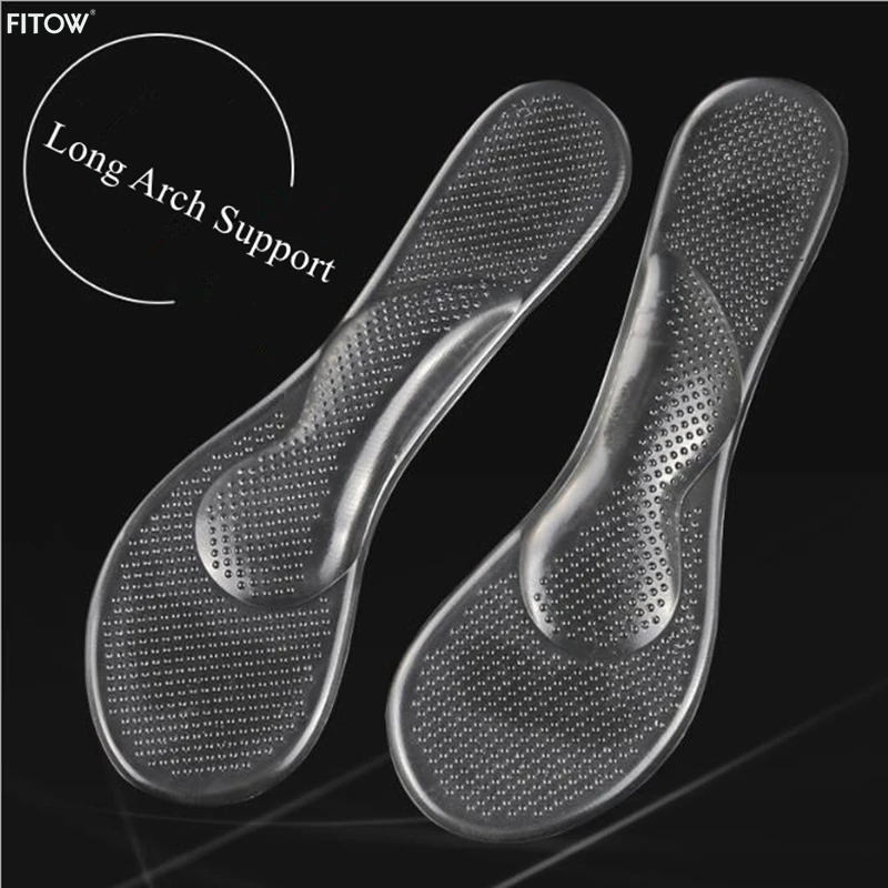 Женские стельки с длинной дужкой прозрачные силиконовые для обуви|gel insoles|silicone gel