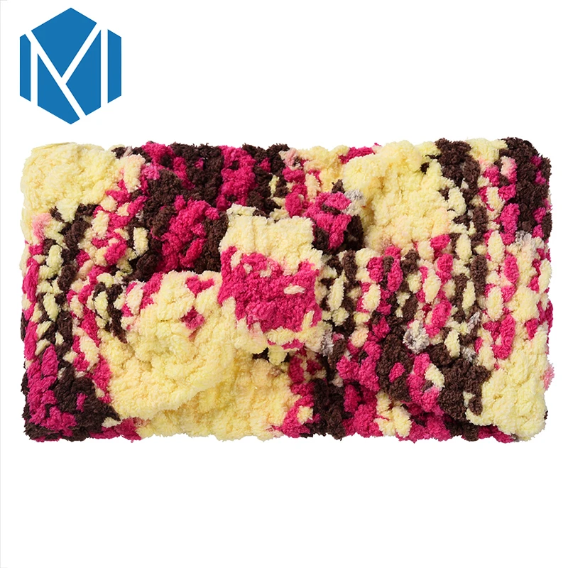 M MISM New Fashion Women Velvet Stretch Turban Pleated Headband Winter Warm Camouflage Ladies Hair Accessories Knitted Headwraps |