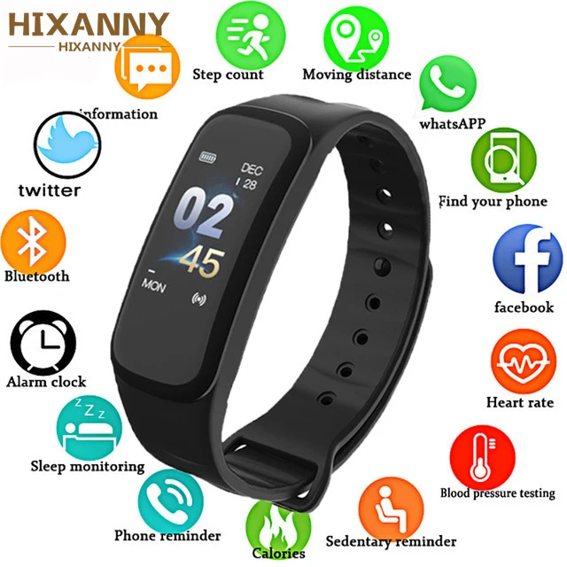 HIXANNY C1Plus смарт Браслет фитнес трекер кровяного давления монитор сердечного ритма