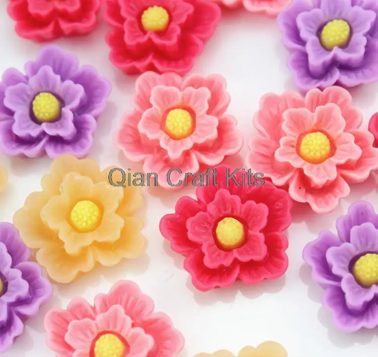 

Set of 150pcs mixed color Peony flower resin cabochons (20x6mm) Cell phone decor, hair accessory DIY sz1003