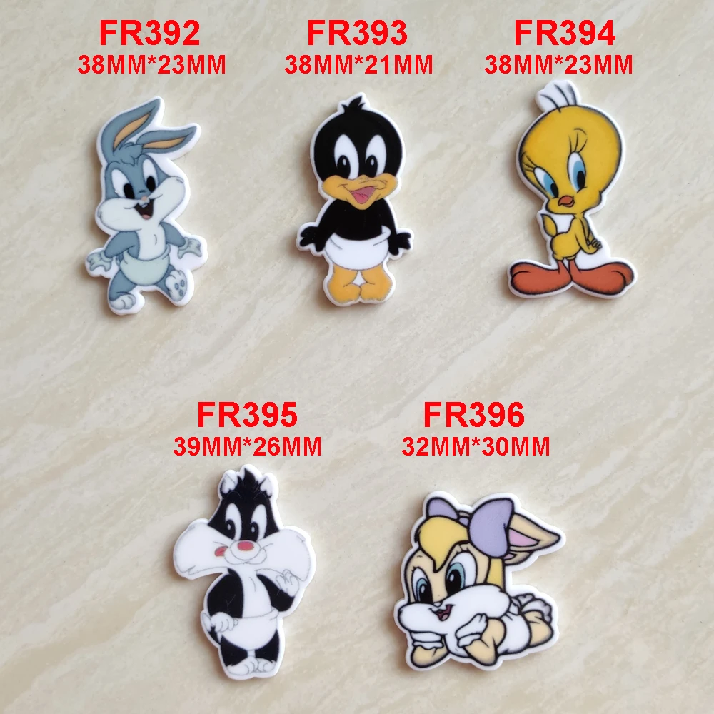 50 шт. 5 видов стилей Смешанный милый мультяшный кролик кошка птица утка плоская