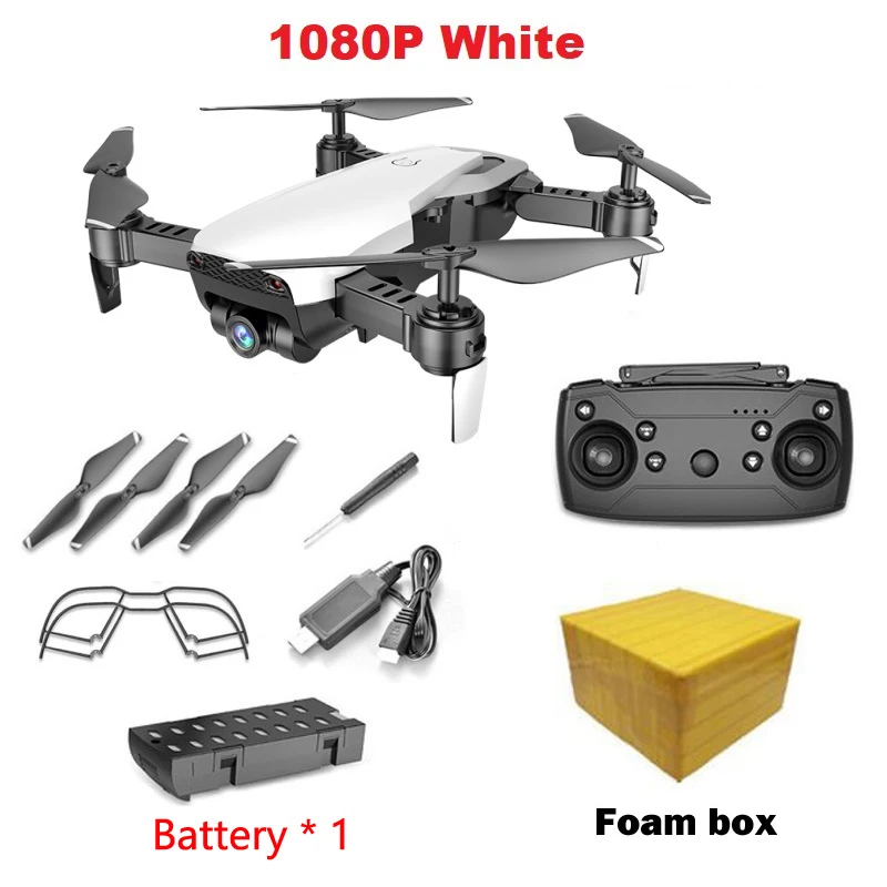 1080MP White 1B FB Teeggi M69G FPV Радиоуправляемый Дрон 4K 1080P камера оптический поток селфи Дрон складной Радиоуправляемый квадрокоптер Вертолет VS VISUO XS816 SG106 M70 - Цвет: 1080MP White 1B FB