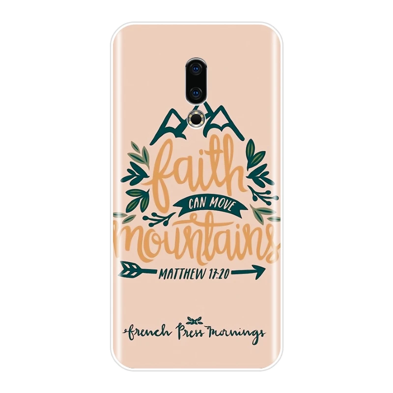 Мягкий силиконовый чехол для телефона Meizu U10 U20 Pro 6 7 Plus Bible Verse Quotes Flower задняя крышка