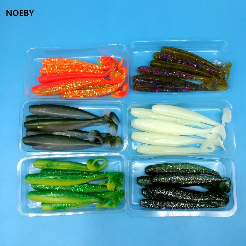 3118 101 05060709211 NOEBY 36 шт./лот S3118 Рыбалка мягкие приманки 4,5 г/9 см; 10 цветов; Футболка-хвост мягкие искусственные черви приманки силиконовая рыболовные снасти приманки - Цвет: 3118 101 05060709211