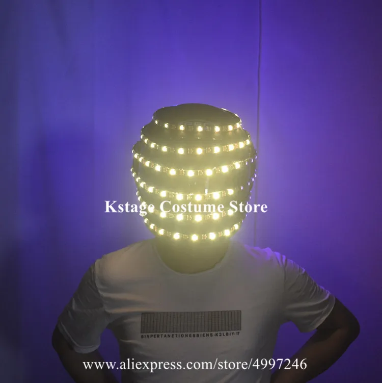 Светодиодные костюмы для бальных танцев RE01 шлем с RGB подсветкой программируемый