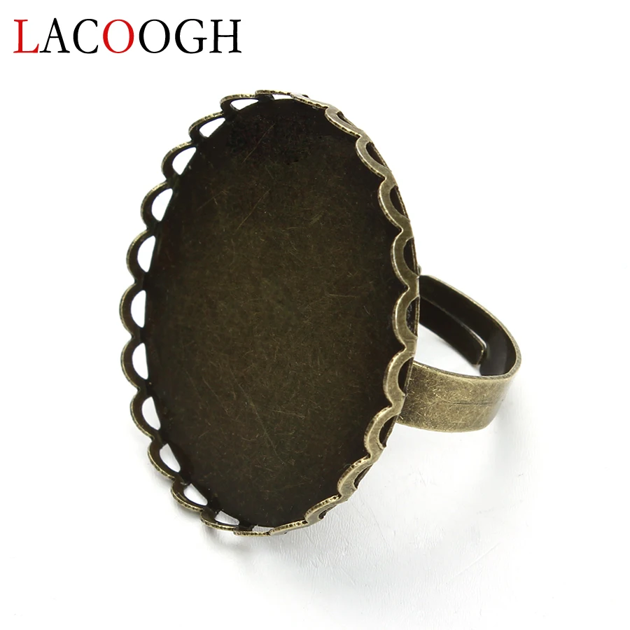 10pcs Fit Round 30mm Cameo Glass Cabochons Base Antique Bronze Copper Rings Settings Tray Bezel Blank For DIY Jewelry Findings | Украшения