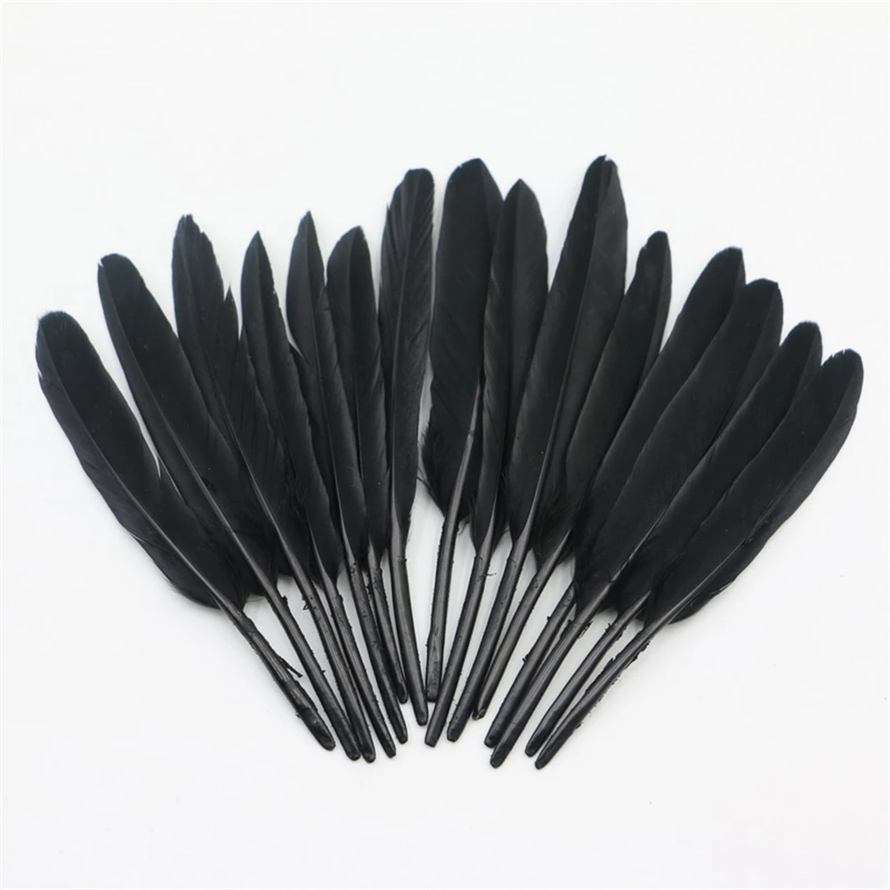 Черные гусиные перья утки украшение для дома в стиле знаменитостей 3-5 дюймов (7-13
