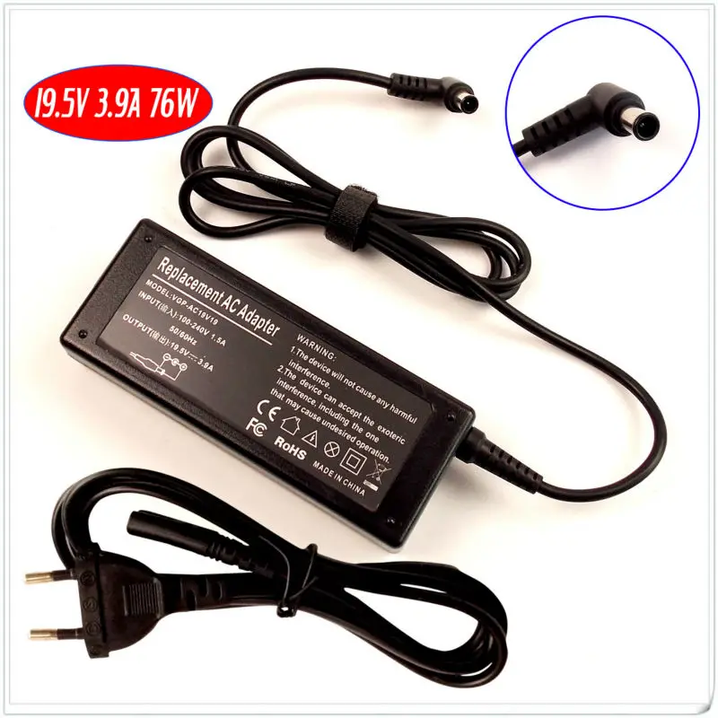 

Зарядное устройство для ноутбука Sony VAIO EA28 EA35 EA37 EA38 EA45 EA46 EA47/адаптер переменного тока 19,5 в 3,9 А