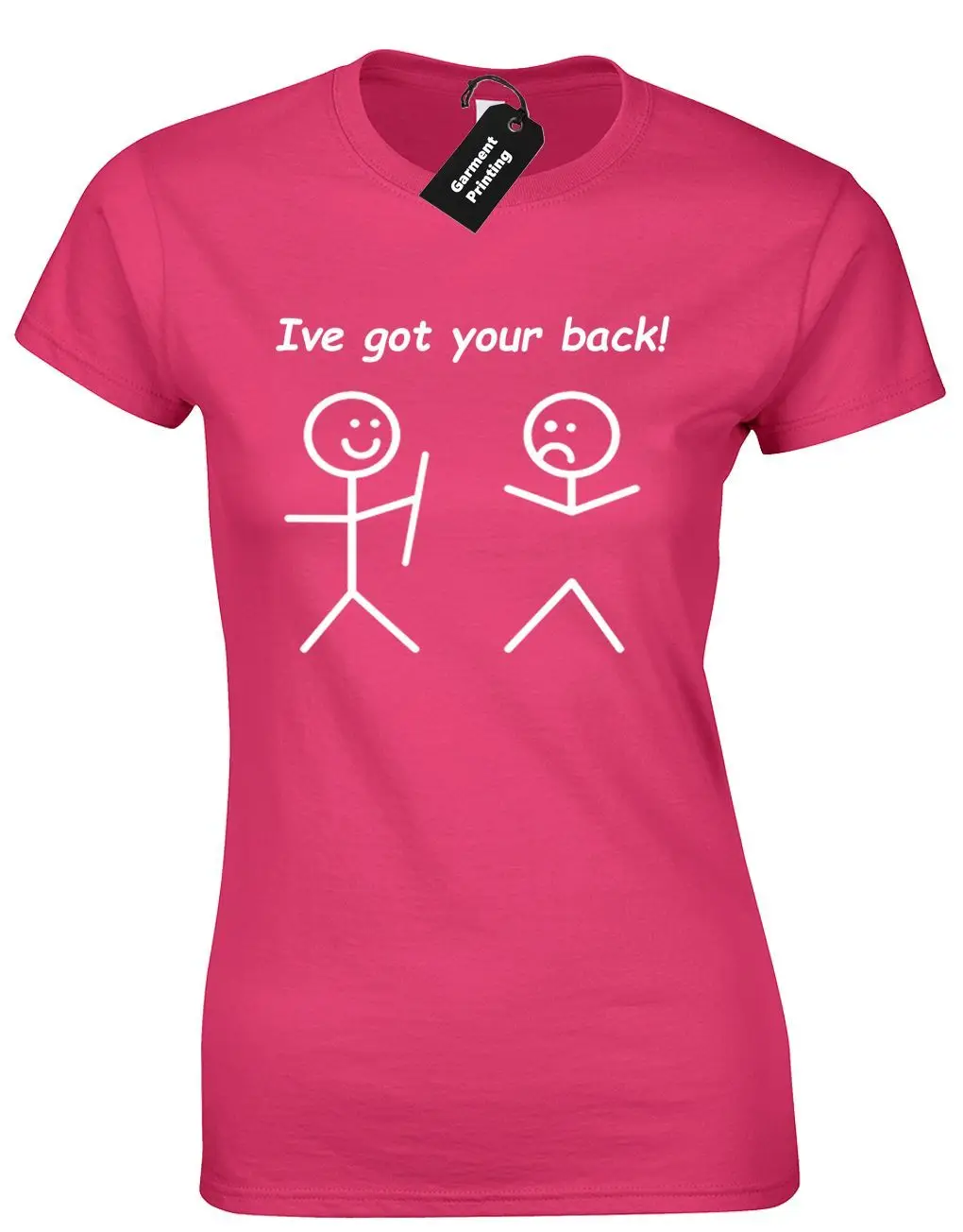IVE GOT YOUR BACK женская футболка с надписью STICKMAN HUMOUR TUMBLR подарок для друга героями