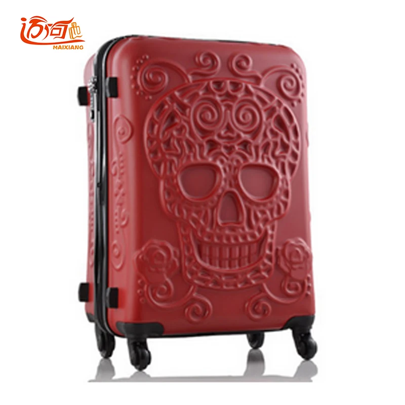 2018 20 24 28 дюймов череп Чемодан Неломающийся Rolling Водонепроницаемый Carry On Travel Pc + abs
