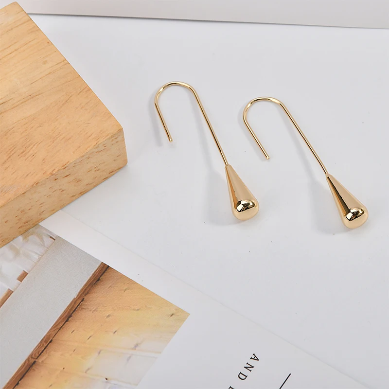 European and American simple metal droplet Pendant DIY earring ear hook South Korea personality cool Earrings accessories | Украшения и
